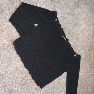 Off the shoulder long sleeve crop top